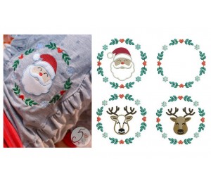 Stickdatei - Herz Kranz Weihnachten Blanko